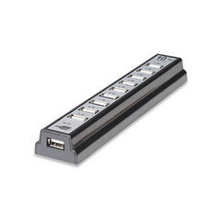 Hub usb manhattan usb 2.0 hi-speed 10 porte da tavolo con alimentatore