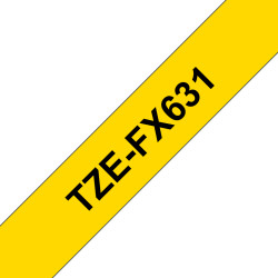 nastro per etichette tz brother tze-fx631 carta 1.2x8m giallo