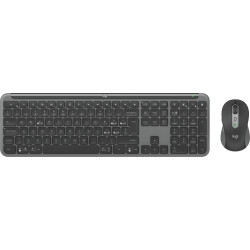 tastiera e mouse logitech mk950 per business wireless/bluetooth/grafite