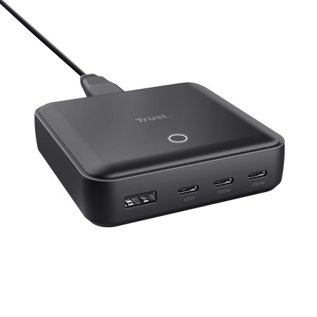 caricatore da tavolo trust maxo 100w 4 porte nero [25242]