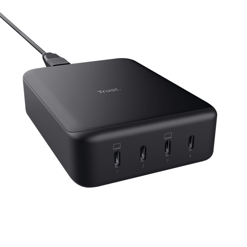 caricatore da tavolo trust maxo 240w 4 porte nero [25413]