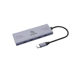 Hub usb akasa ak-cbca32-18bk usb 3.2 tipo c 4 porte argento