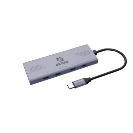hub usb akasa ak-cbca32-18bk usb 3.2 tipo c 4 porte argento