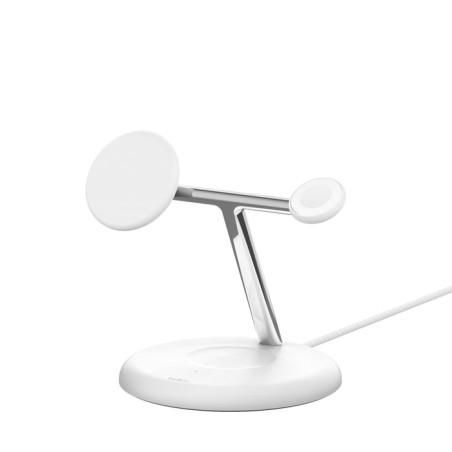 supporto di ricarica belkin boostcharge pro 3in1 wireless 15w bianco
