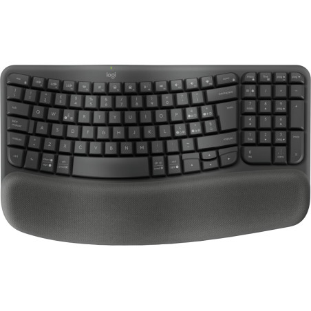 tastiera logitech wave keys for business wireless + bluetooth grafite