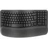 tastiera logitech wave keys for business wireless + bluetooth grafite