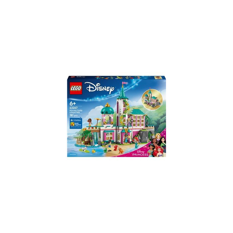 set di gioco lego disney 43267 castello del principe e animali reali