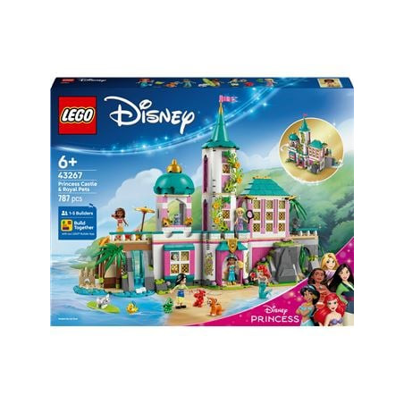 set di gioco lego disney 43267 castello del principe e animali reali
