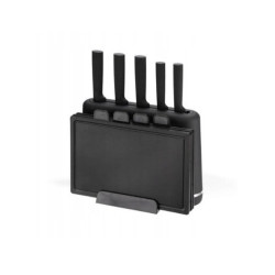 set di coltelli tefal 2 in 1+ tagliere su supporto nero [mr-1412-black]