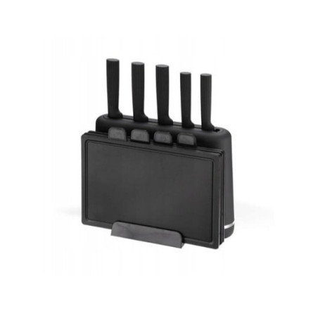 set di coltelli tefal 2 in 1+ tagliere su supporto nero [mr-1412-black]