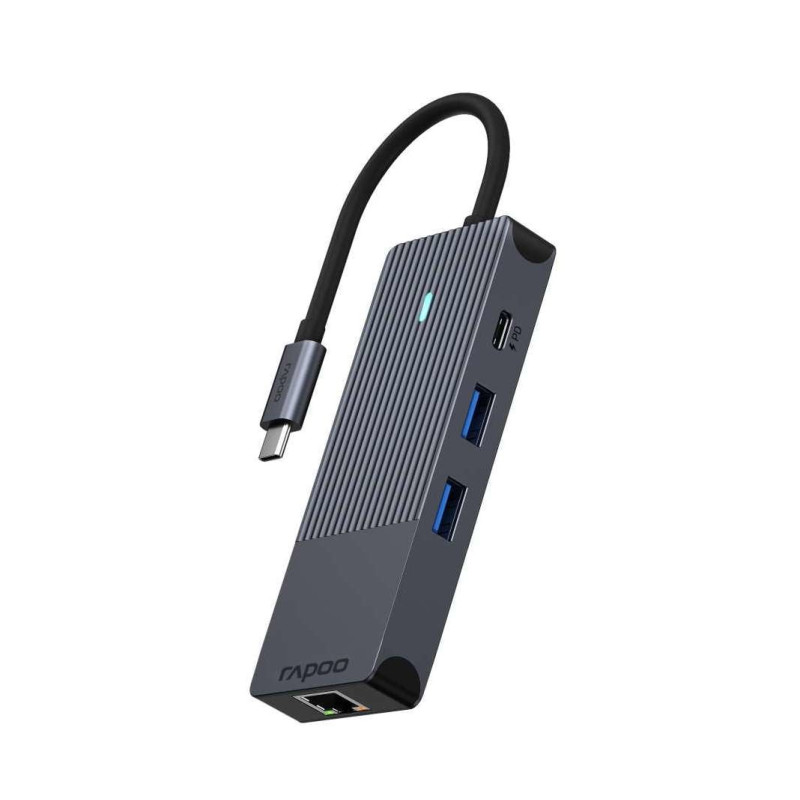 adattatore multiporta rapoo ucm-2004 8 in 1 usb-c 7.5w grigio