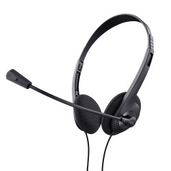 cuffie trust a padiglione per musica/chiamate con microfono nero