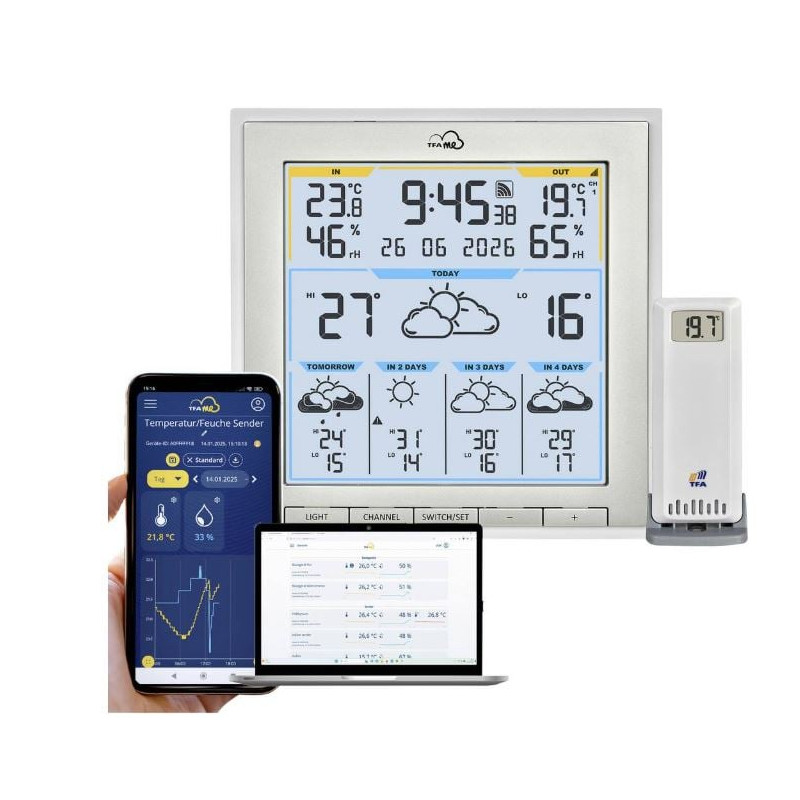 stazione meteorologica tfa dostmann bianco [35.8105.02]