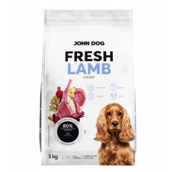 cibo secco per cani john dog fresco agnello 3kg