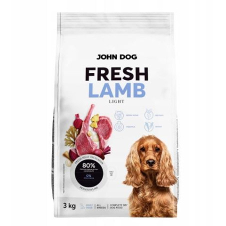cibo secco per cani john dog fresco agnello 3kg