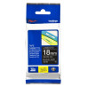 nastro laminato brother tze-345 18mmx8mt bianco/nero [tze345]