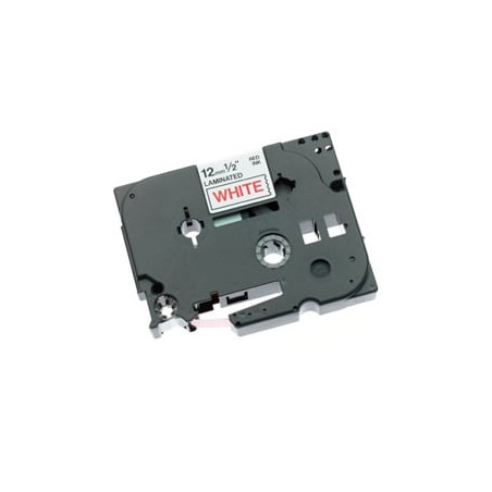 Nastro di stampa brother tze232 12mm bianco/rosso [tze232]