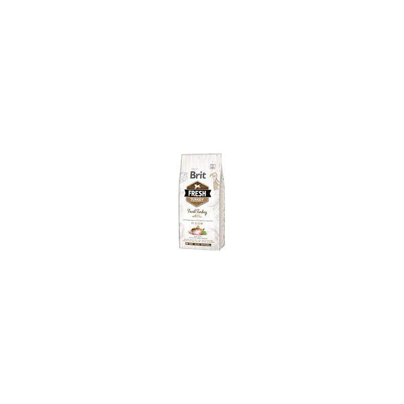 cibo secco per cani brit fresh turchia con piselli light fit &