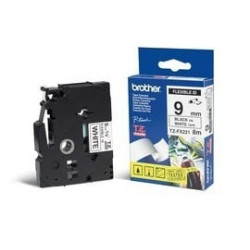 Nastro di stampa brother tzefx221 9mm bianco/nero[tzefx221]