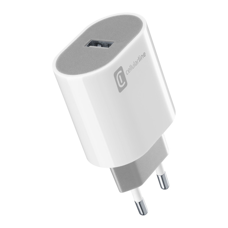 alimentatore da rete cellularline stylecolore usb-c 12w/bianco/grigio
