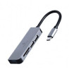 hub usb gembird 3 porte usb-c hub usb 2.0x2 usb 3.0 argento [nugemus3p000002]