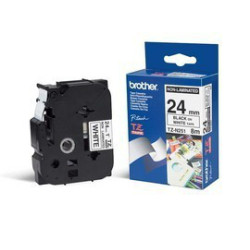 Nastro di stampa brother tzen251 24mm bianco/nero[tzen251]