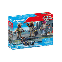 figurina playmobil set di swat city action 37pz [71146]