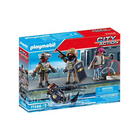 figurina playmobil set di swat city action 37pz [71146]