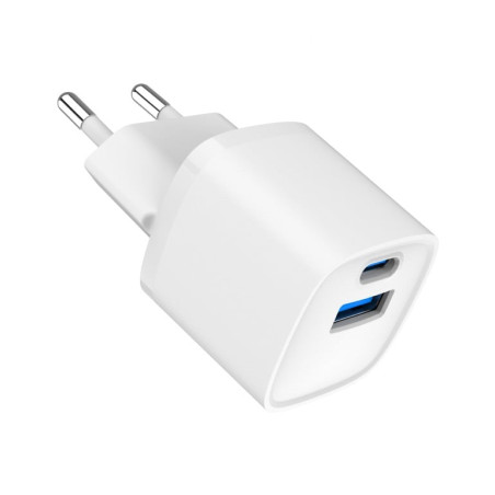 alimentatore da rete gembird usb universale a 2 porte 20w bianco