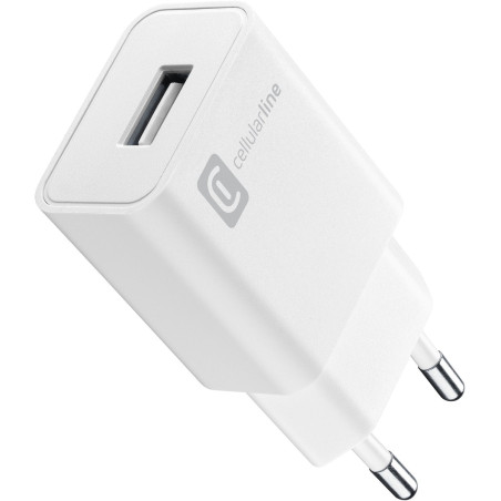alimentatore di rete cellularline achusb12wsmlw 12w bianco