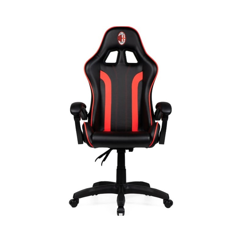sedia da gioco qubick ac milan devils max 150kg nero/rosso [sgpn0002]