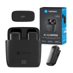 microfoni per smartphone natec hopper lavalier lightning wireless