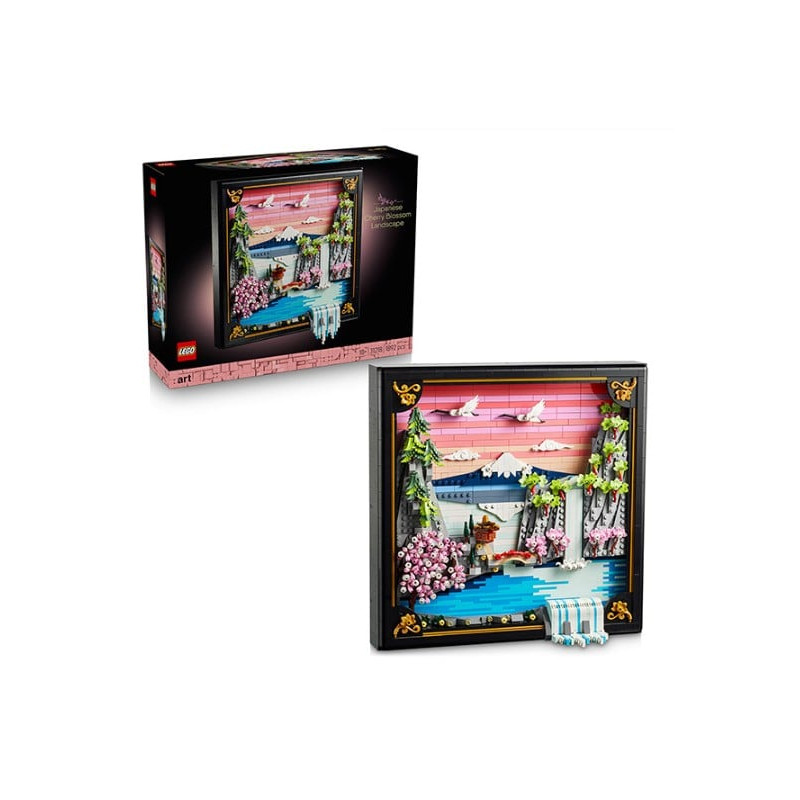 kit di costruzione lego art 31218 paesaggio di ciliegi in fiore giapponese