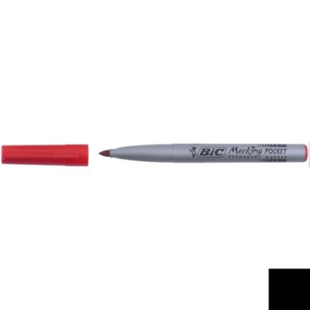 scatola 12 marcatori pocket 1445 rosso p.tonda permanente bic [820900]