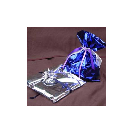 50 buste regalo in ppl metal lucido 35x50cm blu senza patella adesiva