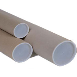 tubo in cartone avana doppio tappo trasparente 70cm Ø10cm pz: 7 [80808c]