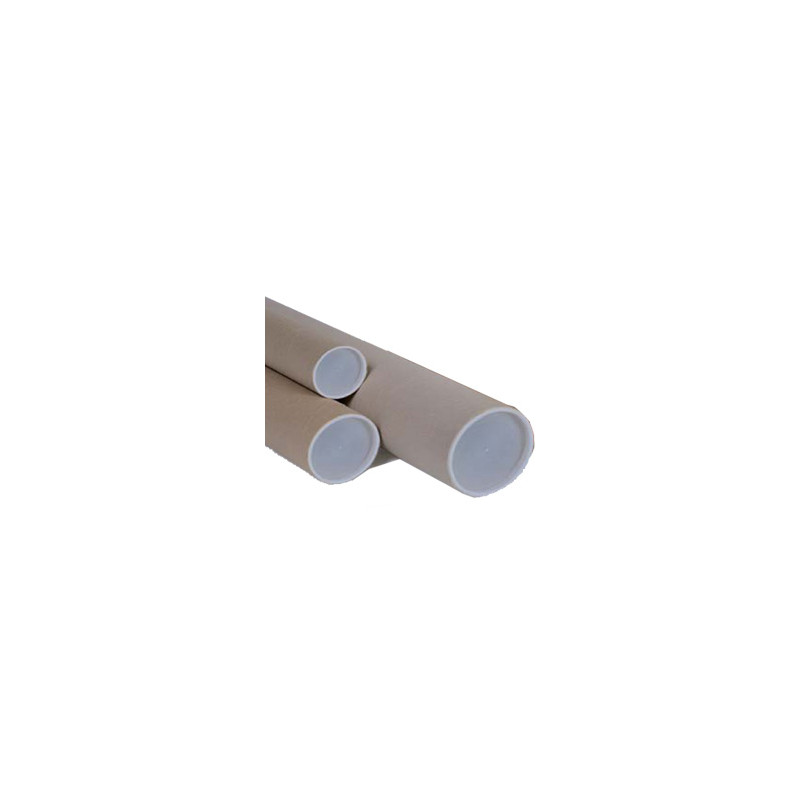 tubo in cartone avana doppio tappo trasparente 70cm Ø10cm pz: 7 [80808c]