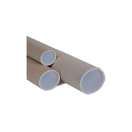 tubo in cartone avana doppio tappo trasparente 70cm Ø10cm pz: 7 [80808c]