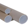tubo in cartone avana doppio tappo trasparente 70cm Ø10cm pz: 7 [80808c]