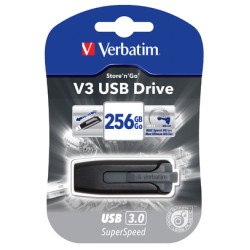 Pen drive 256gb verbatim store n go v3 usb 3.0 / grey [49168]