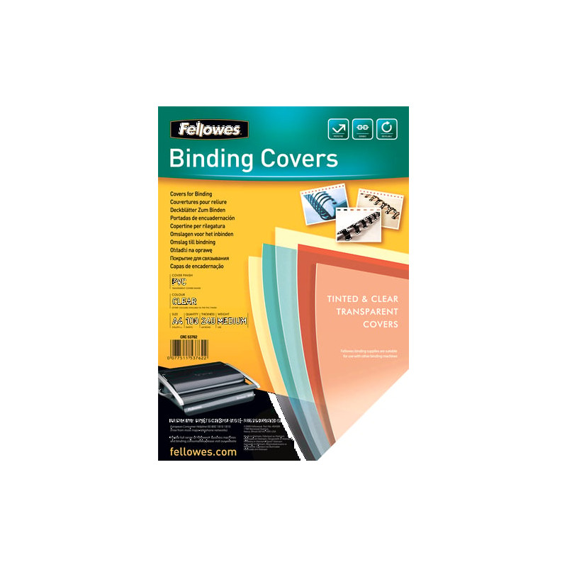 copertine fellowes a4 pvc 240my trasparente 100pz [53762]