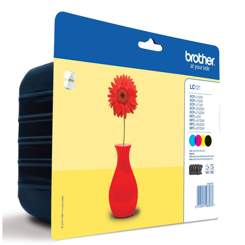 Cartuccia brother lc-121 value pack nero/ciano/magenta/giallo