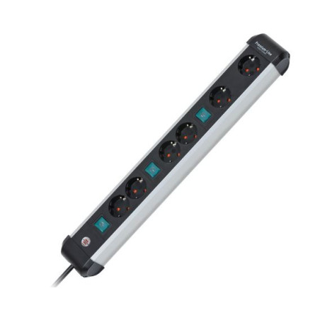 multipresa brennenstuhl premium alu-line a 6 prese 3m nero/argento