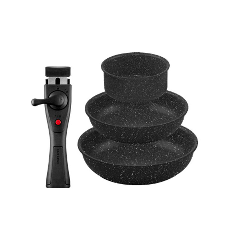 set padelle con casseruola ballarini bolzano nere 4pz [1011616]
