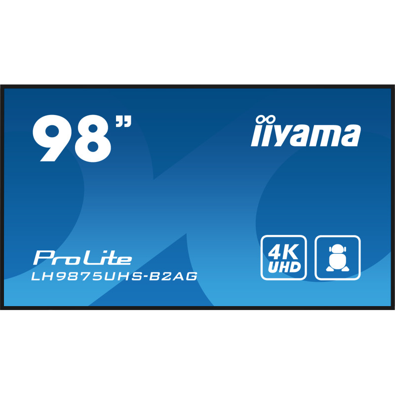 monitor digital signage led 98'' iiyama ultra hd 3840x2160p