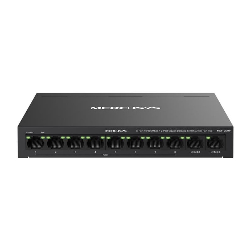 switch mercusys ms110cmp 10 porte 8x 10/100mbps 2x gigabit con 8x