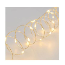 luci a stringa argentate micro-led caldo ip44 10m bianco [49659]