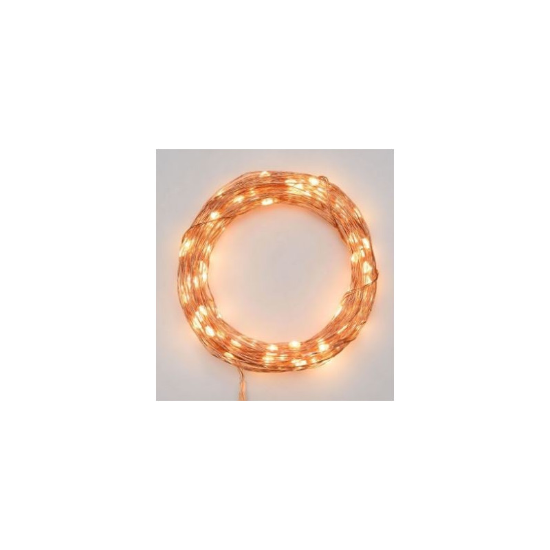 luci decorative lotti 200 microled a luce bianca calda ip44 rame
