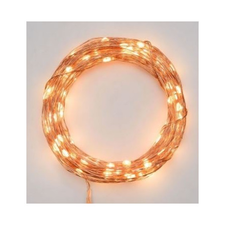 luci decorative lotti 200 microled a luce bianca calda ip44 rame