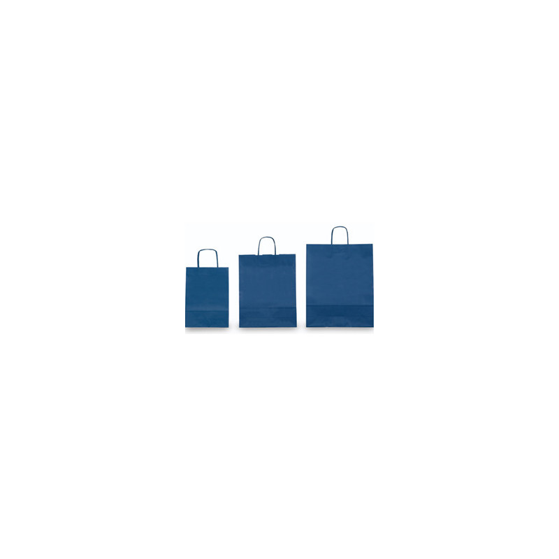 25 shoppers carta kraft 18x8x24cm twisted blu [072116]